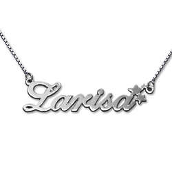 Girl's Personalized Sterling Silver Stars Necklace