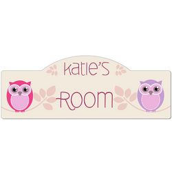 Girl's Personalized Owl Door Sign