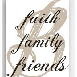 Faith, Family, Friends Personalized Single Initial Canvas Print