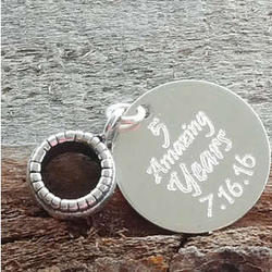 Anniversary Personalized Engraved Charm Bead