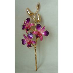24 Karat Gold Dipped Orchid Lilac and Pink Dendrobium