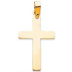 Child's 14K Yellow Gold Polished Square Tip Cross Pendant