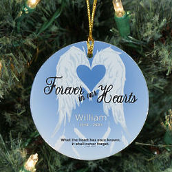 Personalized Forever In Our Hearts Ceramic Ornament