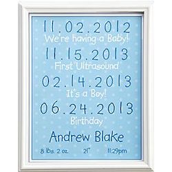 Light Blue Personalized Baby Milestone Print