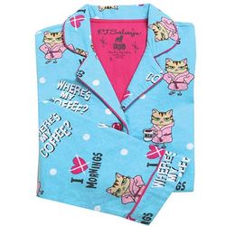 Cat Flannel Pajama Set