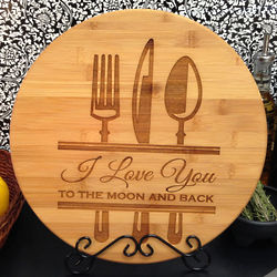 I Love You to the Moon and Back Personalized Cutting Board