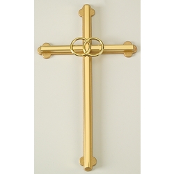 Gold Wedding Cross with Gold Rings