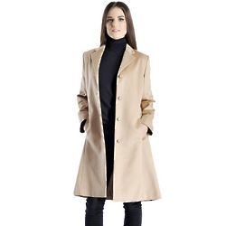 Women's Knee Length Overcoat in Pure Cashmere