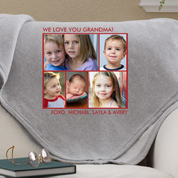 Picture Perfect 5 Photo Personalized Sweatshirt Blanket