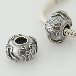 Silver Cloisonne Butterfly Charm Bead