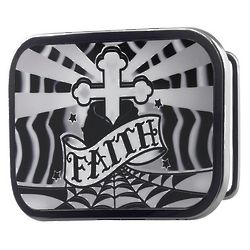 Metal Cross and Faith Belt Buckle