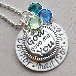 God Gave Me You Personalized Hand Stamped Necklace