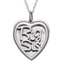 Sterling Silver Big Sis Personalized Heart Pendant