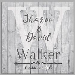 Couple's Personalized Wood-Look Canvas Print
