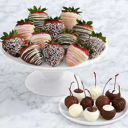 10 Dipped Cherries & 12 Birthday Strawberries Gift Box
