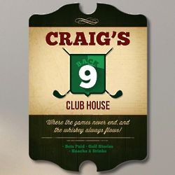 Back 9 Club House Custom Sign