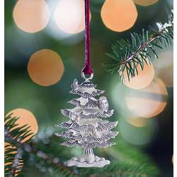 Tree Pewter Christmas Ornament