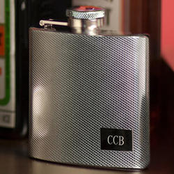 Personalized 4-Ounce Rough Texture Stainless Steel Flask
