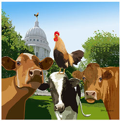 Cows on the Wisconsin Capitol Concourse Art Print