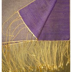 Purple/Gold Two Tone Reversible Pashmina Wrap