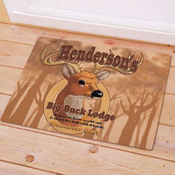 Personalized Big Buck Lodge Doormat