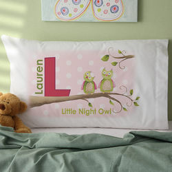 Girl's Owl About You Personalized Pillowcase