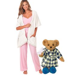 15" Feel Better Teddy Bear and White Cuddle Wrap Gift Set