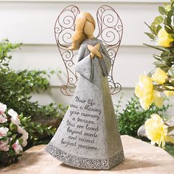 Your Life Was a Blessing Memorial Angel Garden Statue
