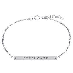 Elizabeth Edmonds Sterling Silver Personalized Name Bar Bracelet