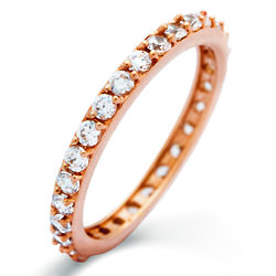 Rose Gold and Cubic Zirconia Eternity Band