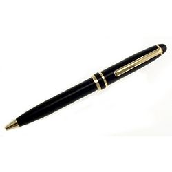 Personalized Classic Black Pen with Gold Accents