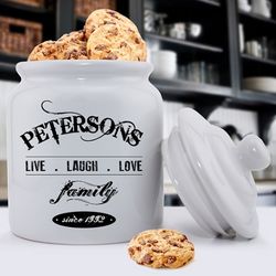 Live Laugh Love Personalized Ceramic Cookie Jar