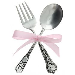 Baby Girl's Love You Fork and Spoon