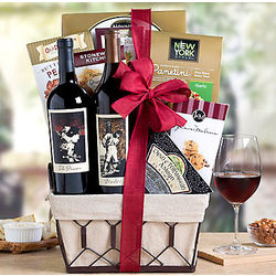 The Prisoner and Blindfold Red and White Wine Duet Gift Basket