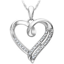 1/10 Carat Diamond Heart Necklace