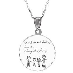 Personalized Handwritten Round Tag Pendant