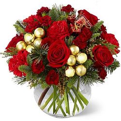 Holiday Gold Bouquet of Flowers