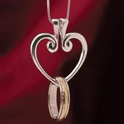 Hinged Sterling Silver Heart Ring Holder Pendant