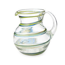 Recycled Spiral Glass Pitcher