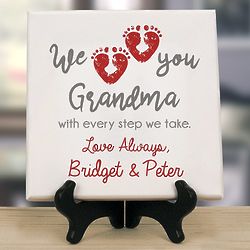 Personalized We Love You with Every Step Table Top Canvas Print