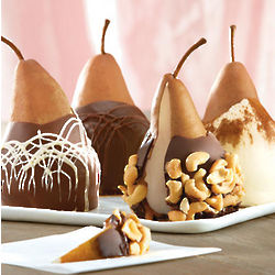 Chocolate Caramel Dipped Pears