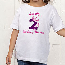 Personalized Birthday Girl Princess Toddler T-Shirt