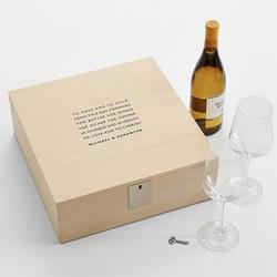 Personalized Wooden Wine and Glass Memory Box