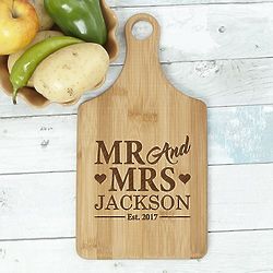 Personalized Mr. & Mrs. Paddle Cutting Board