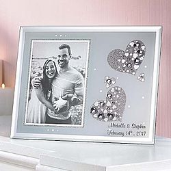 Personalized Love Frame and Silver-Plated Rose