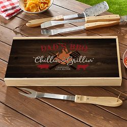 Personalized Chillin' & Grillin' BBQ Tool Set