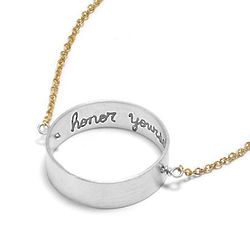 Honor Yourself Silver Band Pendant Necklace
