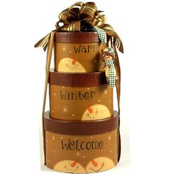 Warm Winter Welcome Gift Tower