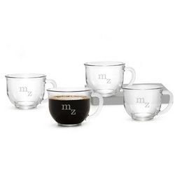 Glass Coffee Mugs with Monogram