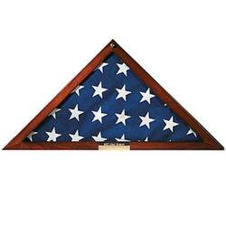 Personalized Plaque Triangle Flag Display Case